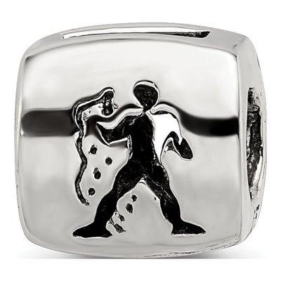 Sterling Silver Aquarius Zodiac Bead