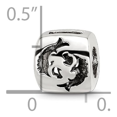 Sterling Silver Pisces Zodiac Bead – view 6