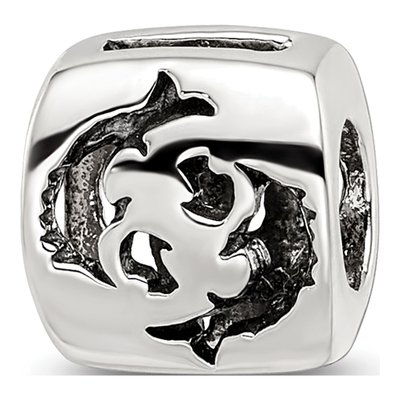 Sterling Silver Pisces Zodiac Bead