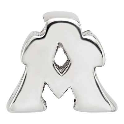 Sterling Silver Letter A Bead – view 5