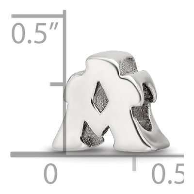 Sterling Silver Letter A Bead – view 6