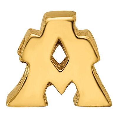 Gold-Plated Sterling Silver Letter A Bead – view 6