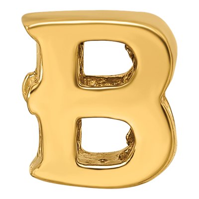 Gold-Plated Sterling Silver Letter B Bead – view 5
