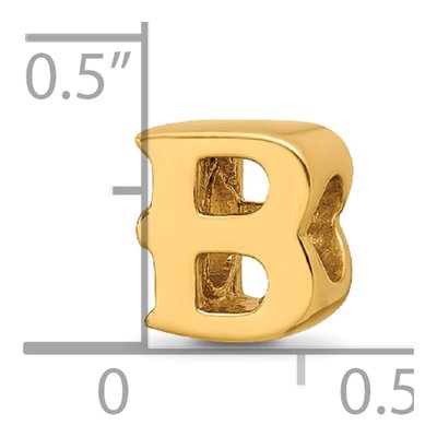 Gold-Plated Sterling Silver Letter B Bead – view 6