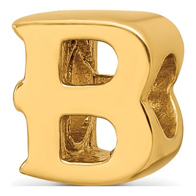 Gold-Plated Sterling Silver Letter B Bead