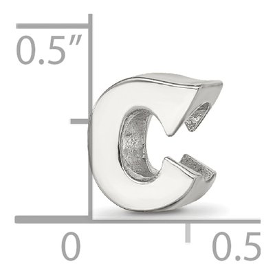 Sterling Silver Letter C Bead – view 6