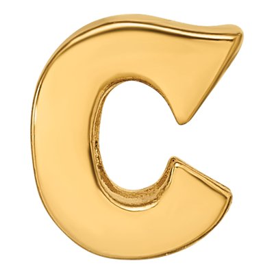 Gold-Plated Sterling Silver Letter C Bead – view 5