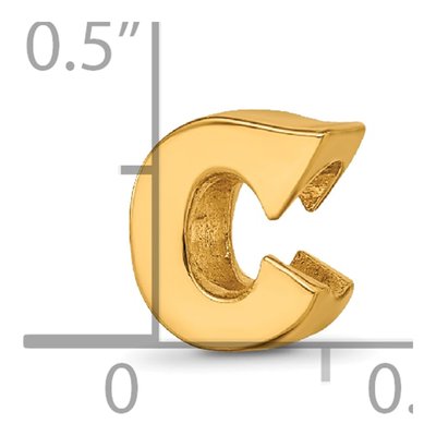 Gold-Plated Sterling Silver Letter C Bead – view 6