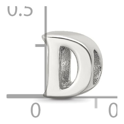 Sterling Silver Letter D Bead – view 6