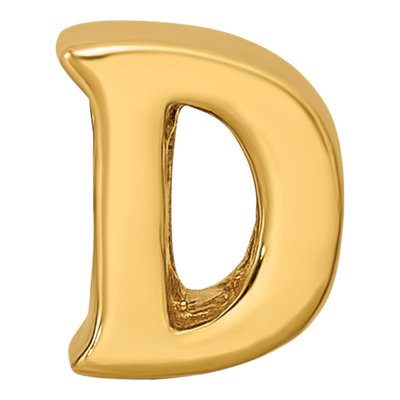 Gold-Plated Sterling Silver Letter D Bead – view 5