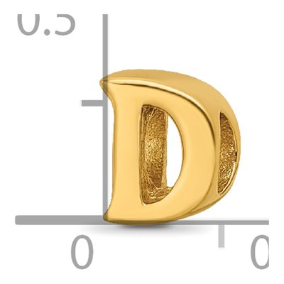 Gold-Plated Sterling Silver Letter D Bead – view 6