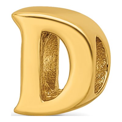 Gold-Plated Sterling Silver Letter D Bead