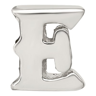 Sterling Silver Letter E Bead – view 5