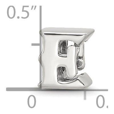 Sterling Silver Letter E Bead – view 6