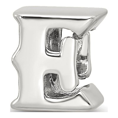 Sterling Silver Letter E Bead