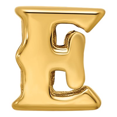 Gold-Plated Sterling Silver Letter E Bead – view 5