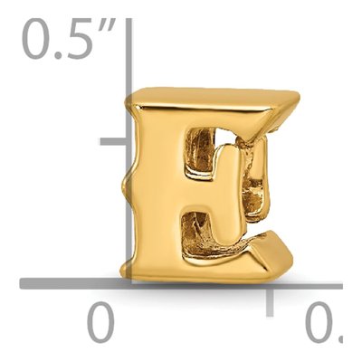 Gold-Plated Sterling Silver Letter E Bead – view 6