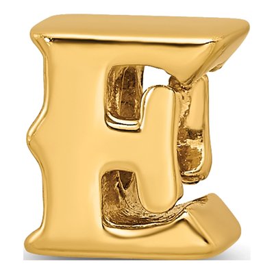 Gold-Plated Sterling Silver Letter E Bead