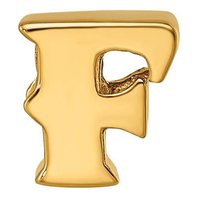 Gold-Plated Sterling Silver Letter F Bead – view 5