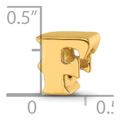 Gold-Plated Sterling Silver Letter F Bead – view 6