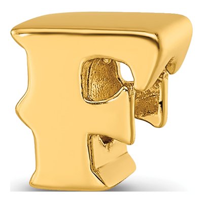 Gold-Plated Sterling Silver Letter F Bead