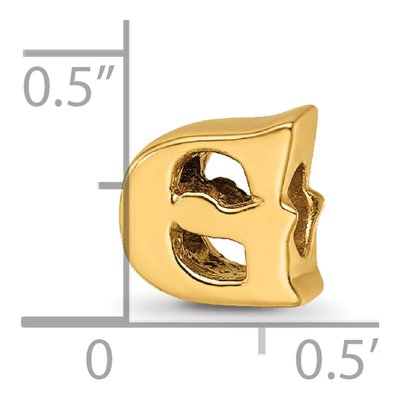 Gold-Plated Sterling Silver Letter G Bead – view 6