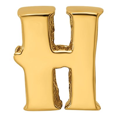 Gold-Plated Sterling Silver Letter H Bead – view 5