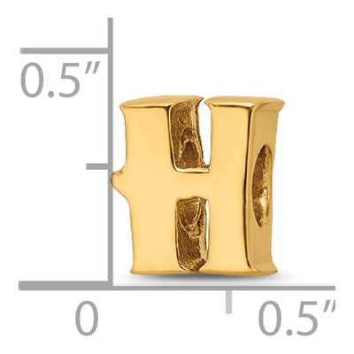 Gold-Plated Sterling Silver Letter H Bead – view 6
