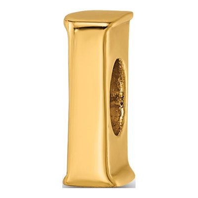 Gold-Plated Sterling Silver Letter I Bead