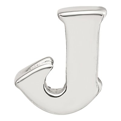 Sterling Silver Letter J Bead – view 5