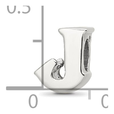 Sterling Silver Letter J Bead – view 6