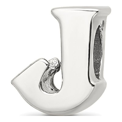 Sterling Silver Letter J Bead
