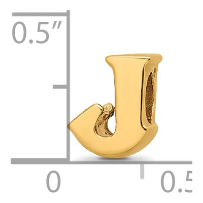 Gold-Plated Sterling Silver Letter J Bead – view 6