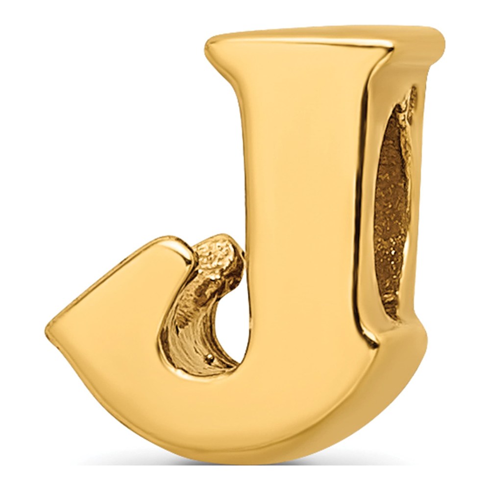Gold-Plated Sterling Silver Letter J Bead