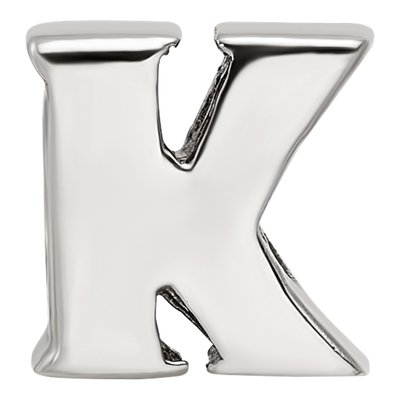 Sterling Silver Letter K Bead – view 5