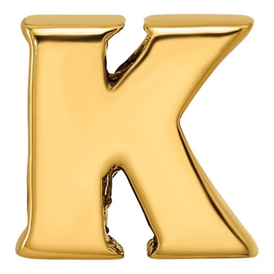 Gold-Plated Sterling Silver Letter K Bead – view 5