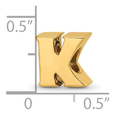 Gold-Plated Sterling Silver Letter K Bead – view 6