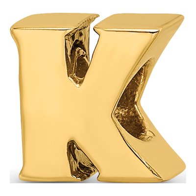 Gold-Plated Sterling Silver Letter K Bead