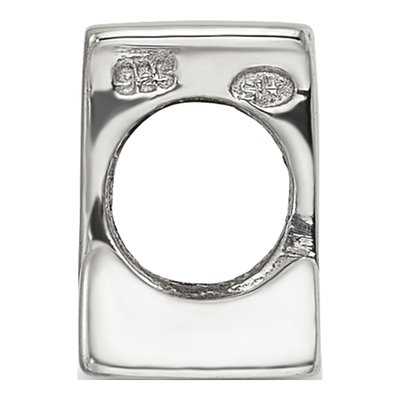 Sterling Silver Letter L Bead – view 4