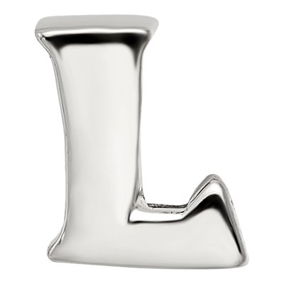 Sterling Silver Letter L Bead – view 5