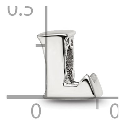 Sterling Silver Letter L Bead – view 6