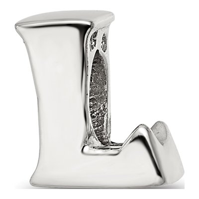 Sterling Silver Letter L Bead