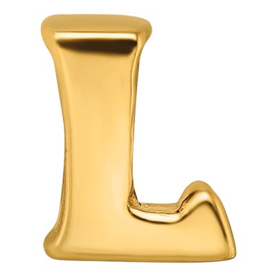 Gold-Plated Sterling Silver Letter L Bead – view 5