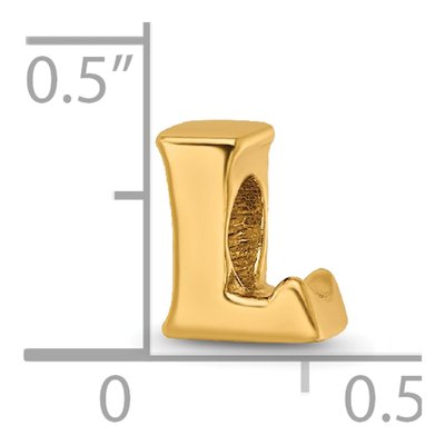 Gold-Plated Sterling Silver Letter L Bead – view 6