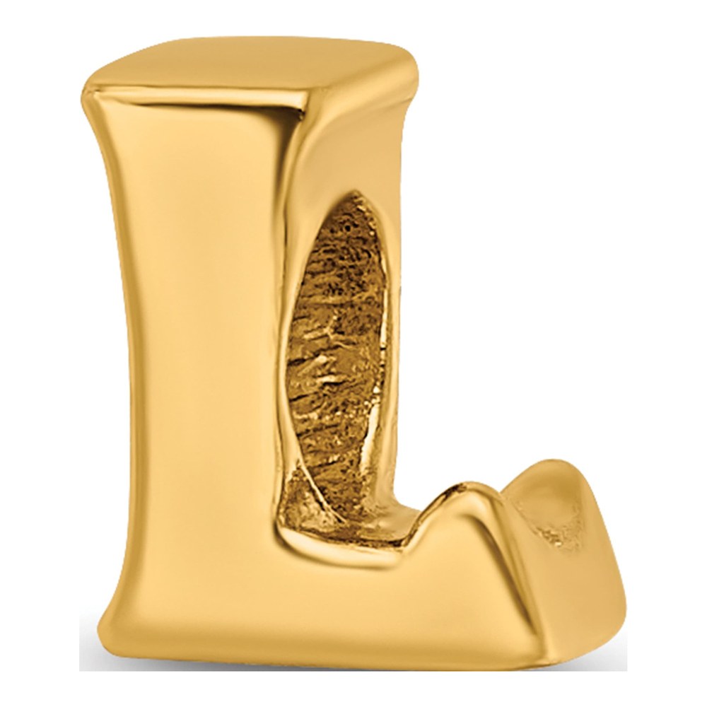 Gold-Plated Sterling Silver Letter L Bead
