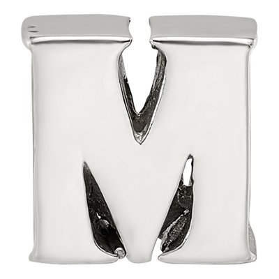 Sterling Silver Letter M Bead – view 5