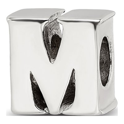 Sterling Silver Letter M Bead