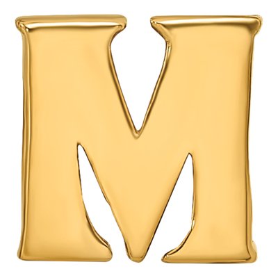 Gold-Plated Sterling Silver Letter M Bead – view 5