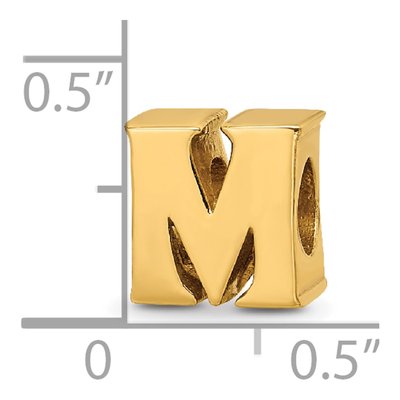 Gold-Plated Sterling Silver Letter M Bead – view 6