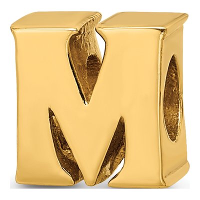 Gold-Plated Sterling Silver Letter M Bead